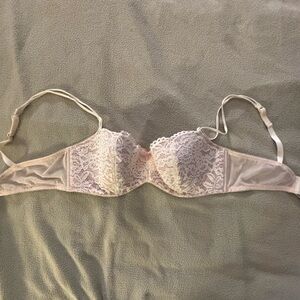 Elegant Lace Cream Demicup Bra